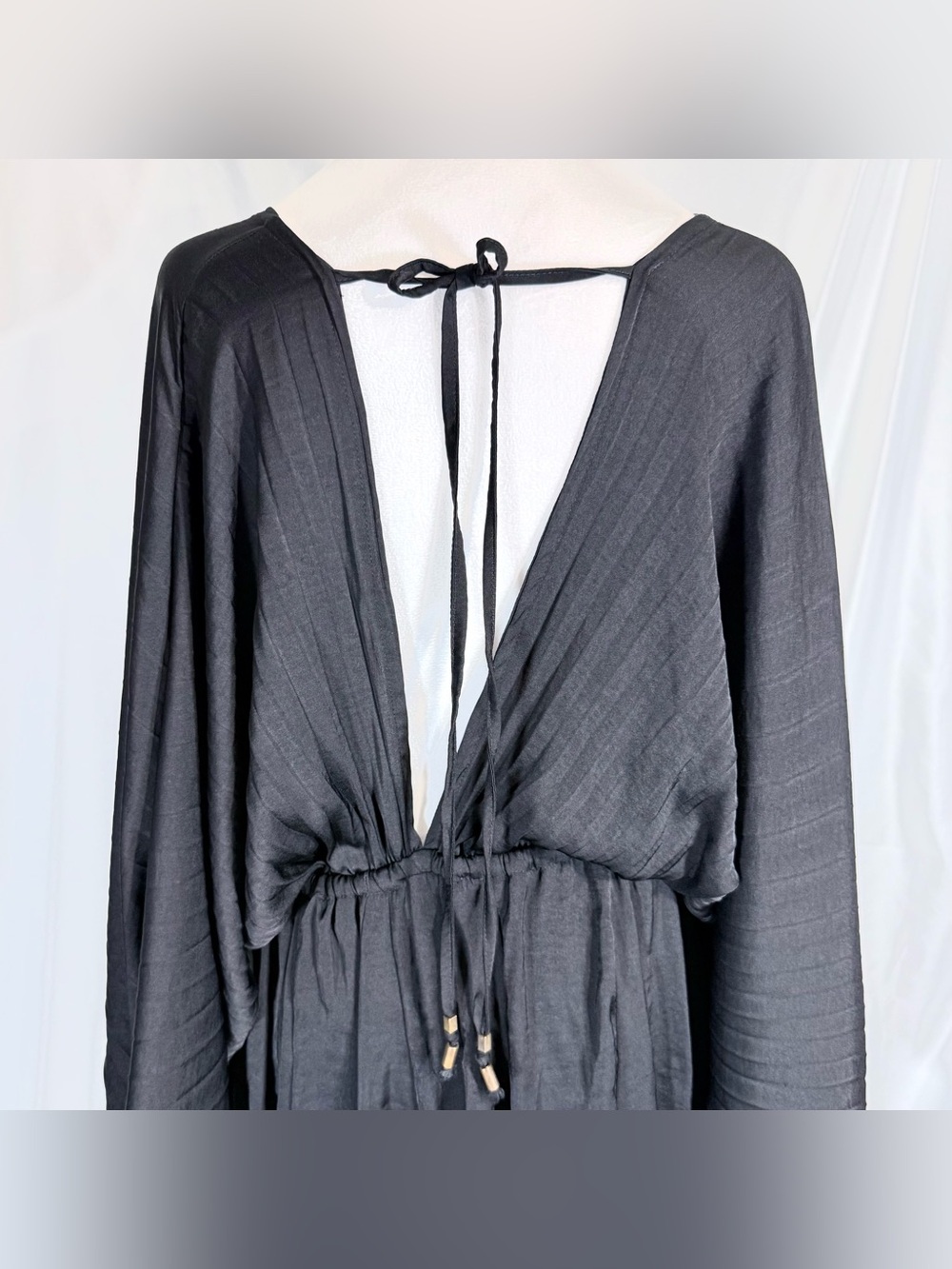 NWT Free People Kimono-Inspired Mini Dress With Drawstring Waist Size Medium - Picture 7 of 15